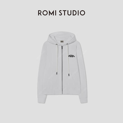 ROMI STUDIO“美式复古”软糯洗水字母绣花宽松连帽卫衣RW24WSH0695 商品图4