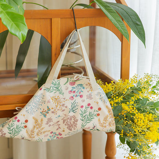 雅蕊双色花篮干花提篮布艺花袋三色棉质粗布手提篮单件挎包高级感 商品图4