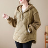 雀说卫衣拼接短款连帽棉服女宽松外套冬季新款AL1622 商品缩略图0