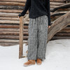 绽放823朵/秋冬女加厚休闲裤脚口抽绳色织亚麻棉格子绗棉宽松棉裤 商品缩略图0