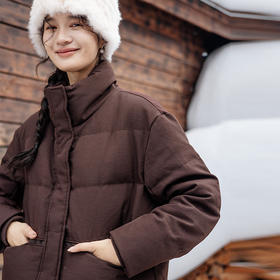 绽放885朵/巧克力泡芙羽绒服冬季90白鹅绒宽松显瘦立领短款面包服