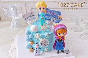1027CAKE | 翻糖蝴蝶结 蓝色系 冰雪奇缘主题 爱莎蛋糕