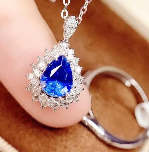 1.38ct刻面蓝宝石戒指吊坠 商品图3