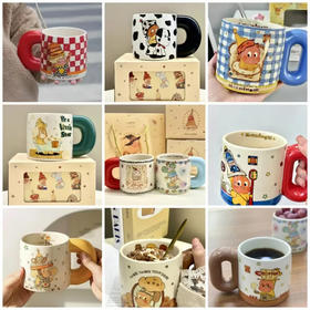 【送礼首选】礼盒包装现货，速抢，超萌原创插画星星人系列陶瓷马克杯550ml超大容量，15款大家族集齐了，原创设计正版授权❗可代写贺卡下单备注~ 附赠星星人插画贴纸，治愈可爱