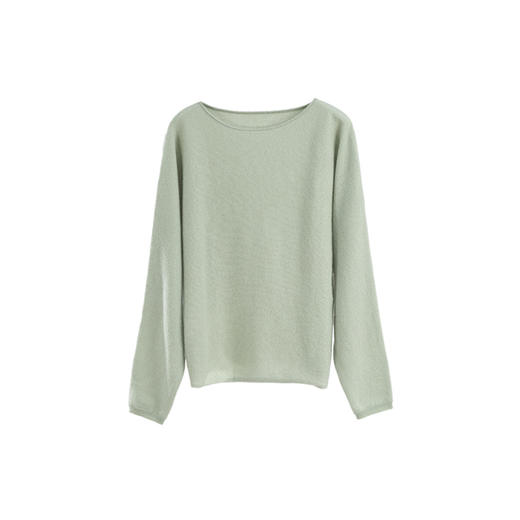 绽放旅行女装872朵/100%珍贵山羊绒圆领百搭连身袖针织长袖毛衣 商品图4