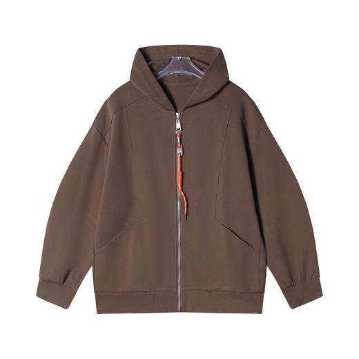 WT73秋冬季新款美式复古压线拉链连帽卫衣宽松潮流简约百搭外套 商品图1