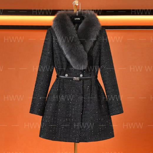 90白鹅绒(毛领狐狸毛)潮流时尚法式收腰短款鹅绒服DHZFF407412 商品图0