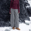 绽放823朵/秋冬女加厚休闲裤脚口抽绳色织亚麻棉格子绗棉宽松棉裤 商品缩略图2