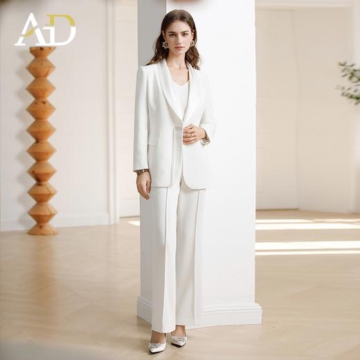 AD高端醋酸正装女新中式西服2024新款职业装气质女神范微喇裤套装 商品图2