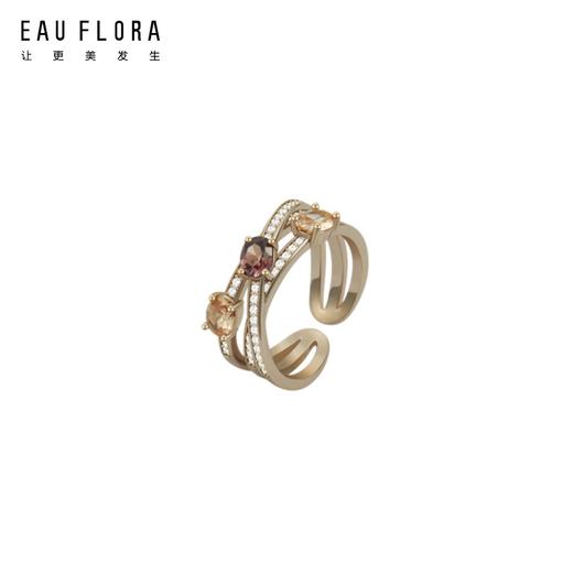 『日晒』可调节咖啡金彩锆戒指 商品图2