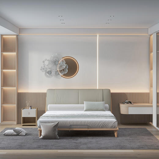 顾家家居整装 现代时尚 布艺软床 KZ.B5037-木语·鸥 商品图2