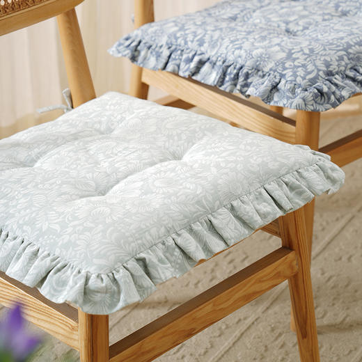 蔓延繁华系列荷叶边椅垫餐椅垫坐垫加厚座垫轻奢高级感家用四季新中式防滑 商品图5