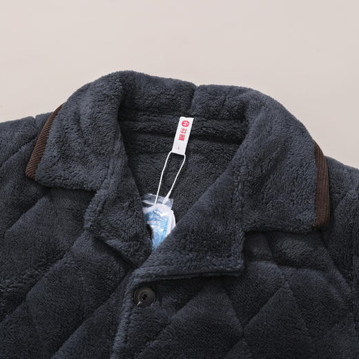 芬腾睡衣冬季加厚加绒三层夹棉珊瑚绒秋冬男款青年保暖家居服套装 商品图2