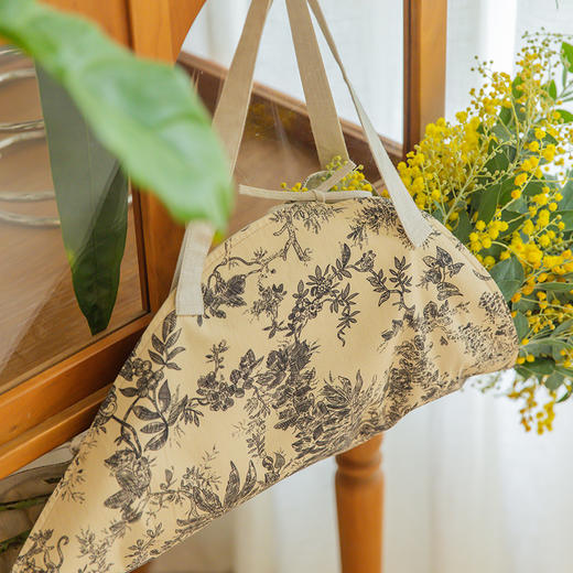 线描三色花篮干花提篮布艺花袋三色棉质粗布手提篮单件挎包高级感 商品图6