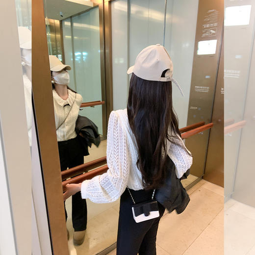 <曾小咸推荐>韩系甜美花边领米白色蕾丝衬衫 商品图3