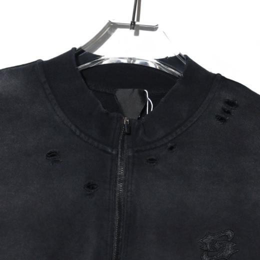 H135秋冬新款破洞拉链拼接卫衣男女秋季休闲宽松时尚长袖百搭上衣 商品图1