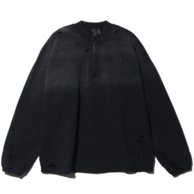 H135秋冬新款破洞拉链拼接卫衣男女秋季休闲宽松时尚长袖百搭上衣