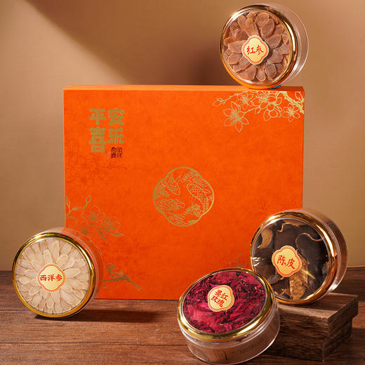 悦栈 | 经典版四拼礼盒（红参30g +新会陈皮30g+ 西洋参30g+墨红玫瑰12g） 商品图2