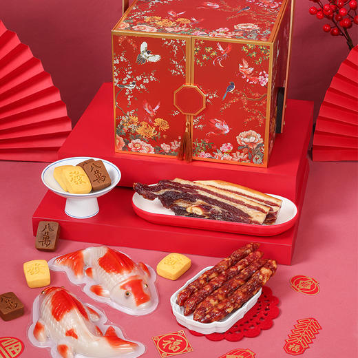 花开富贵年货礼盒 凤梨酥蔓越莓酥 腊肉腊肠 年糕 高档送礼 商品图1