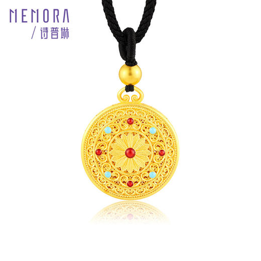 黄金吊坠古法金中国风足金挂坠女士礼物【按克计价黄金1】MEMORA诗普琳GPE05801（线上专供） 商品图6