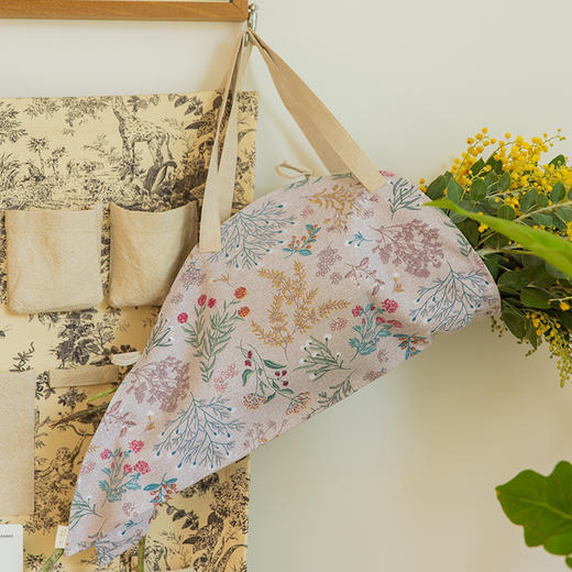 雅蕊双色花篮干花提篮布艺花袋三色棉质粗布手提篮单件挎包高级感 商品图5