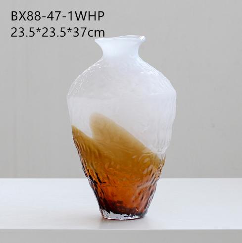 轻奢美式简约渐变磨砂玻璃花瓶北欧摆件客厅餐桌样板间酒店装饰品 商品图5