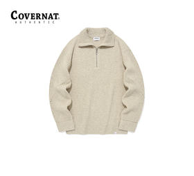 Covernat2023冬季新品羊羔毛中长款拉链针织衫男士外套CO2303KT15