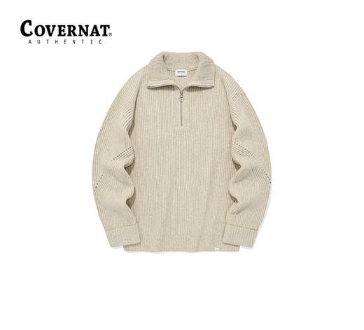 Covernat2023冬季新品羊羔毛中长款拉链针织衫男士外套CO2303KT15 商品图0