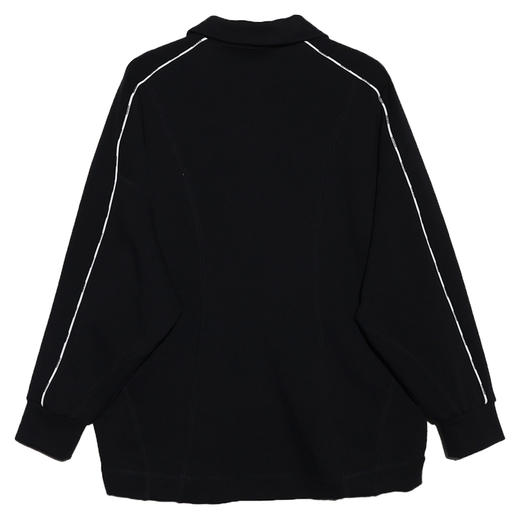 WY192春冬季新款拼接拉链方领简约街头风百搭长袖宽松T恤打底衫 商品图4