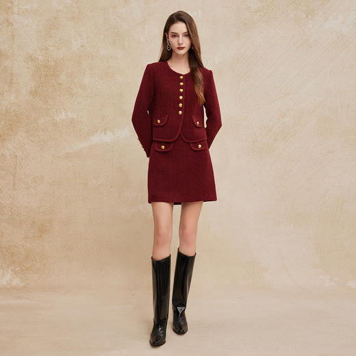 PH111斯尔丽2024新款高级小香风外套搭配短裙俏皮时尚OL约会减龄套装 商品图3