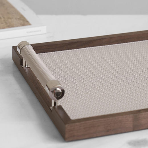 【3款可选】娜家新中式简约皮质胡桃木收纳盒 商品图3