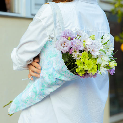 印象双色花篮干花提篮布艺花袋三色棉质粗布手提篮单件挎包高级感 商品图5