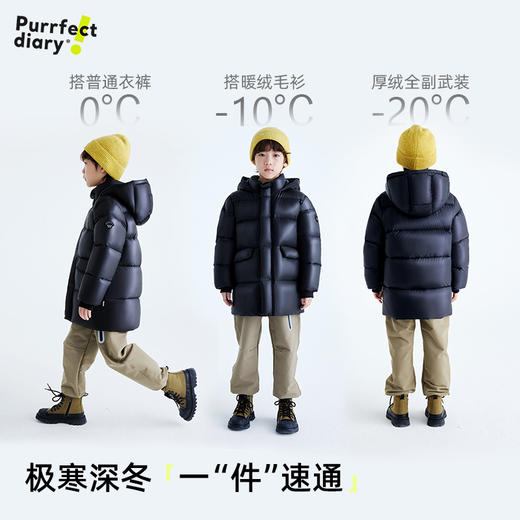 儿童中长款加厚连帽羽绒服 PDWT2433 商品图3