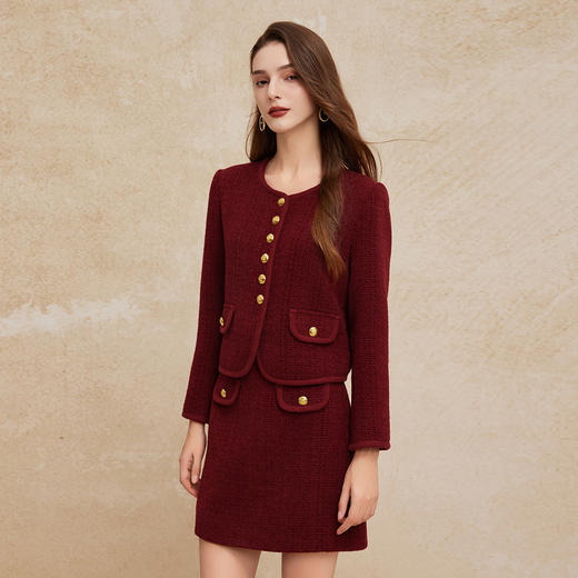 PH111斯尔丽2024新款高级小香风外套搭配短裙俏皮时尚OL约会减龄套装 商品图2