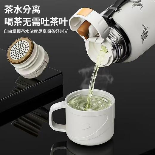 【意式复古❗️栀子花保温杯礼盒装】一键开盖，一杯双饮，万物可焖泡，畅饮不吐渣❗️316不锈钢新款保温壶女生水杯高颜值大容量简约便携 商品图3