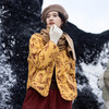 绽放旅行女装860朵/秋冬加厚棉麻原创印花开襟长袖短款保暖棉服 商品缩略图0