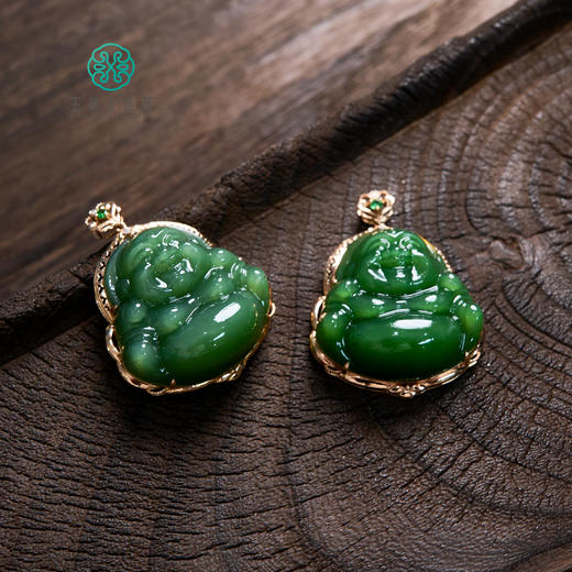 18k和田玉碧玉吊坠 商品图0