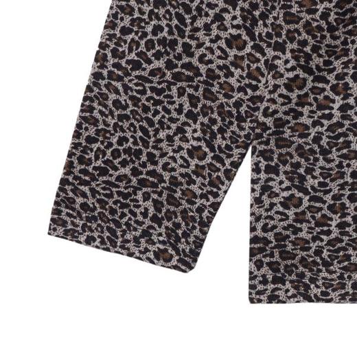 T1799秋季新款时尚个性迷彩豹纹圆领长袖T恤针织宽松复古上衣潮 商品图3