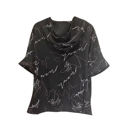 VIVIAN LIU薇薇安刘R2433005夏女装新款时尚宽松印花真丝衬衫 商品图1