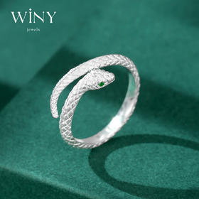 Winy999足银新款小银蛇戒指女个性时尚ins风送女友生日礼物