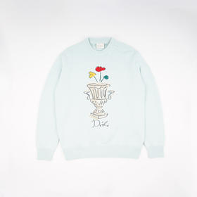 Drole de Monsieur La Maille Vase 花瓶刺绣圆领毛衣