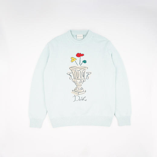 Drole de Monsieur La Maille Vase 花瓶刺绣圆领毛衣 商品图0