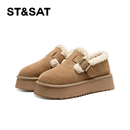 星期六圆头百搭舒适厚底加绒雪地棉鞋SS3411A1PZ 商品图7