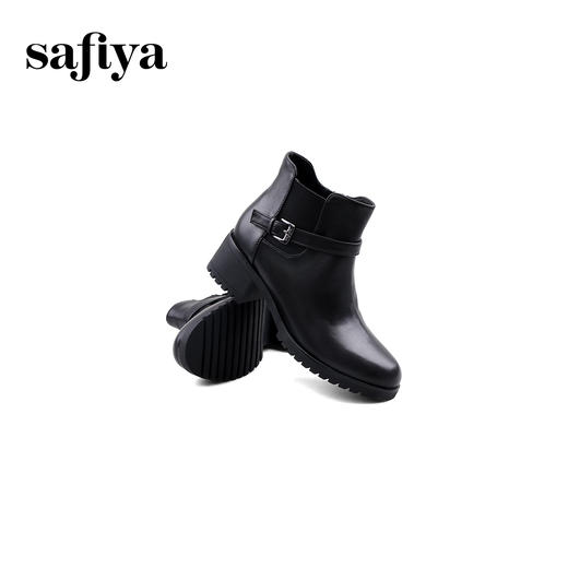 Safiya/索菲娅2024冬季休闲圆头粗跟时尚百搭烟筒靴 SF44116031 商品图4