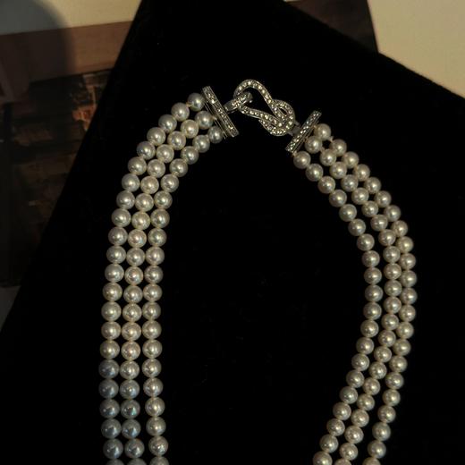 甄珠贝 奢牌珠宝感 淡水ji光正圆4-5mm三层毛衣链 总长约235cm 商品图8