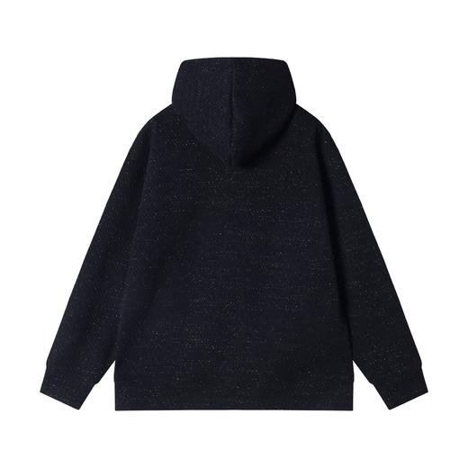 秋冬季新款时尚个性韩版纯色百搭肌理纹细闪连帽卫衣简约情侣上衣 商品图4