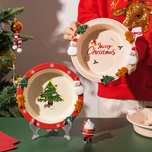 摩登主妇圣诞可爱餐盘水果甜品盘子生日礼物酸奶碗家用送女生餐具 商品图0