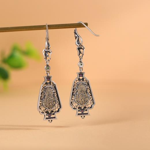 【玉竹凤凰】S925银镶和田玉竹叶凤凰耳饰【SCH-TRS31795】 商品图2