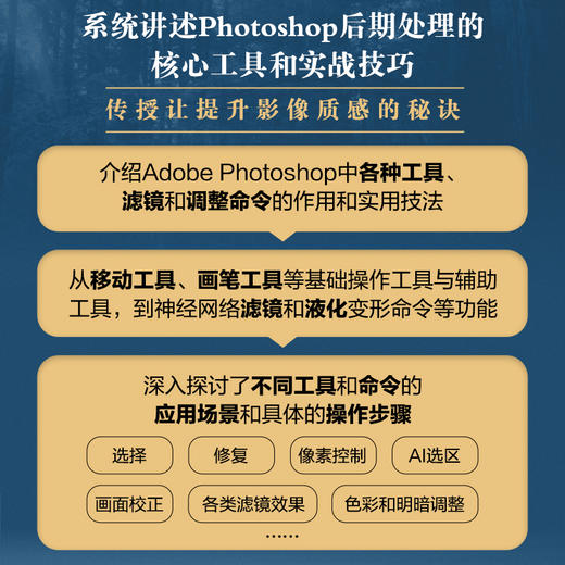 Photoshop影像处理核心工具详解 ps教程书籍ps后期修图自学图像处理摄影后期教程调色提升影像质感 商品图1