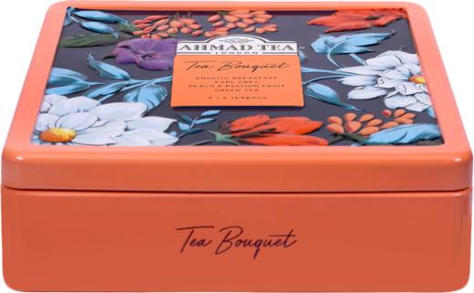 【英式优雅漫生活】英国亚曼茶 浪漫花语精选茶礼盒铁盒 2g/包 四款各8包（伯爵红茶+早餐红茶+英式绿茶+桃子百香果果茶）送礼袋 商品图5